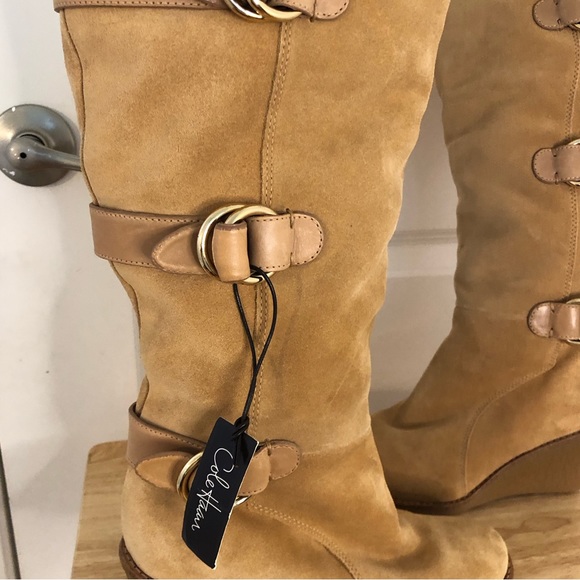 NWT Cole Haan NIKE Air Michelle Shearling Boots Waterproof suede Lamb sheep fur - Picture 4 of 14